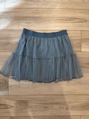 American Eagle Outfitters Slate Blue Layered Tulle Mini Skirt